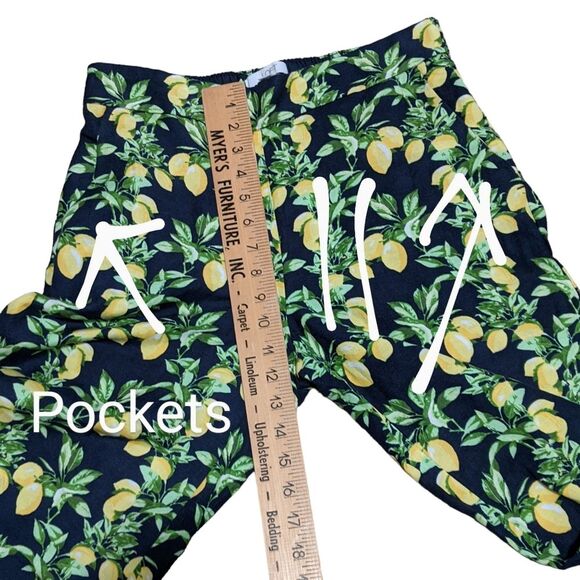 Loft Ann Taylor fluid novelty wide leg lemon linen blend back elastic pants XS - Picture 5 of 12